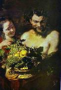 Jacob Jordaens Satyr and Girl with a Basket of Fruit Germany oil painting artist